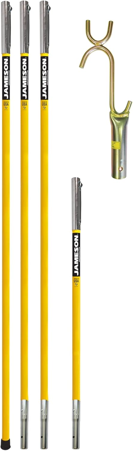 Jameson FG-6-3W FG Series Fiberglass Pole Set with Wire Raiser