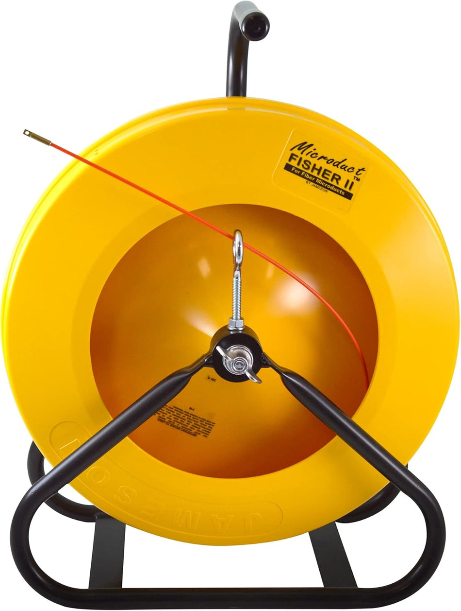 Jameson Microduct Fisher™ II Fish Tape, 1/8 in. x 350 ft., Compact Fiberglass Rod with Stand – Lightweight, Durable, Low-Profile Design for Fiber Microducts