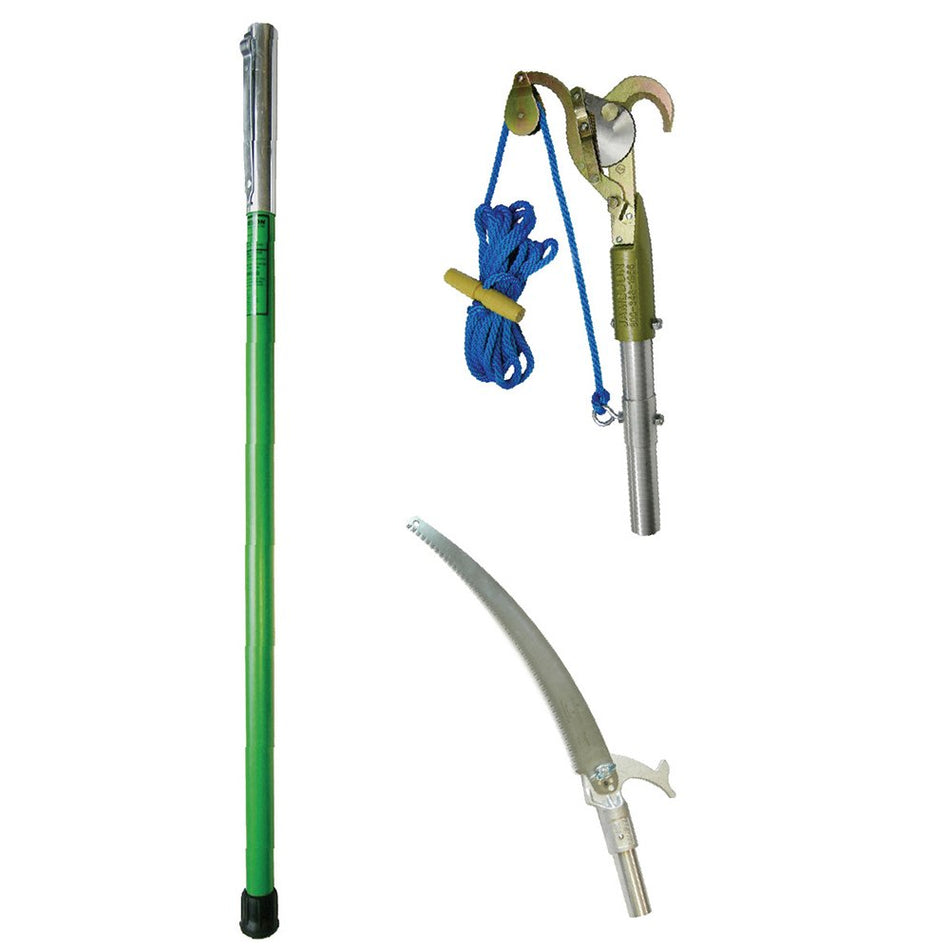 Jameson LS-8PKG-1 LS-Series 8-Foot Fiberglass Pole Saw with 13-inch Tri-Cut Blade and 1-1/4-inch Bypass Pruner