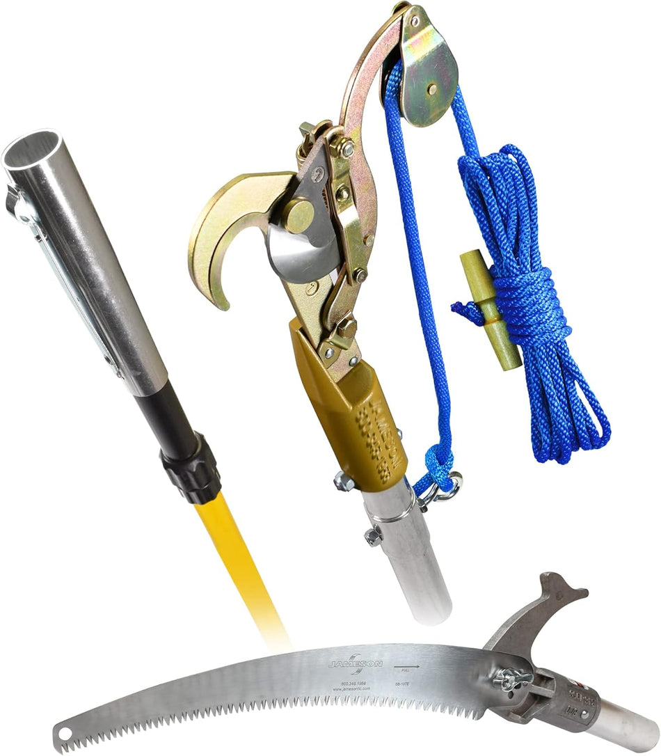 Jameson TP-12PKG1 Double Lock™ Telescoping Fiberglass Pole with Pruner and Pole Saw Head, 6-12 ft.