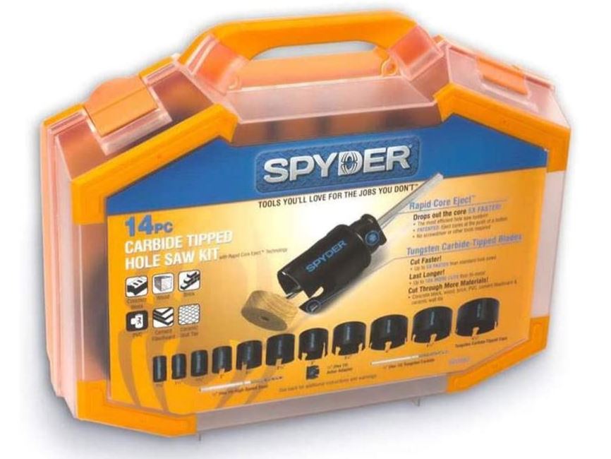 Spyder 14-Piece Carbide Tipped Deep Cut Hole Saw Kit